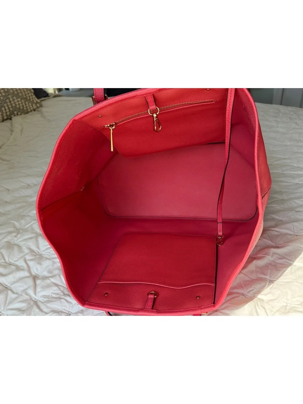 Michael Kors Jet Set Large Tote Pink Grapefruit Saffiano Leather (Cp2/hbp)